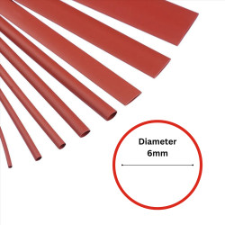6mm x 1.2m Red Heat Shrink Sleeve