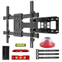 Uchwyt do TV Maclean, max VESA 600x400, 32-85, 60kg, reg.kąta w pionie i poziomie, profil 65-390mm, czarny, MC-789