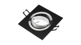 Oprawa Podtynkowa Ruchoma Kwadratowa Czarna Szczotkowana Gu10