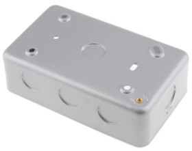 Puszka elektroinstalacyjna, l. ścieżek: 2, materiał: Otulina metalowa, typ montażu: Powierzchniowy