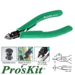 Szczypce cążki tnące boczne precyzyjne, Cu 1.3mm, 115mm, Proskit PM-760