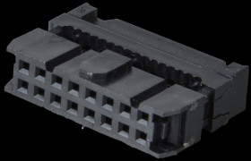 16-pin IDC socket with strain relief