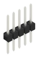 Pin header, 5 pole, pitch 2.54 mm, straight, black, 10046345