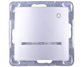 IMPRESJA Przycisk /światło/ z podświetleniem srebrny ŁP-5YS/m/18