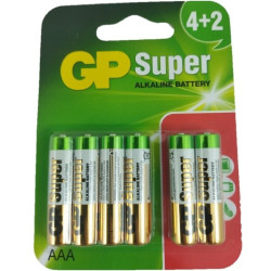 Bateria LR03 Super Alkaline B6 blister (6szt) GP