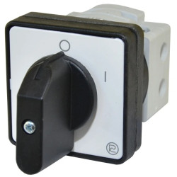 Łącznik krzywkowy pulpitowy z płytą czołową i tabliczką, uszczelniony, 16A, 0-1, 1p T0-Ł S16JDG1101 A6