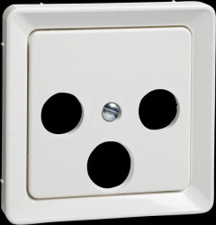 503624 Central plate for antenna socket, 3 holes, RENOVATION, pure whit