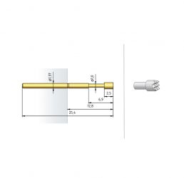Igła testowa 1016-C-1.5N-NI-1.8, raster 2,54 (100 mil)