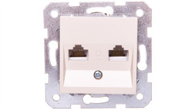 Karre Gniazdo Komputerowe 2Xrj45 Kat. 5E, Kolor Krem / 90963734