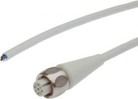 VK50L325, Kabel połączeniowy, 5m, M12 żeński 4pin prosty, Końcówka wolna, 4x0,34mm², TPE szary, 250V, -40-105C, IP67, 4A