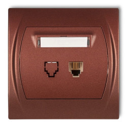 LOGO Gniazdo telefoniczne pojedyncze 1xRJ11, 4-stykowy brĄzowy metalik 9LGT-1