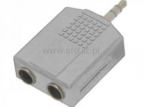 Jack 3,5 WT stereo 2xGN Jack 6,3 srebrne; metalik