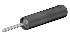 Adapter do złącz pomiarowych, rodzaj: Złącze męskie na żeńskie, wtyk: 1.5mm, gniazdo: 4mm, 20A, Czarny, 1kV