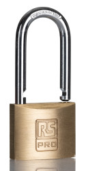 Kłódka średnica szekli: 6mm RS PRO z kluczem W budynkach, na zewnątrz Mosiądz, stal nierdzewna Mosiądz