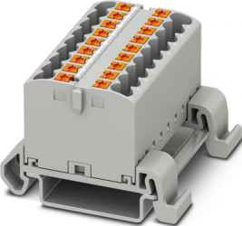 Distribution block, push-in connection, 0.14-2.5 mm², 22.5 A, 8 kV, gray, 1221479