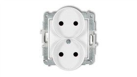 Icon Mechanizm Gniazda Podwójnego Do Ramki Bez Uziemienia 2X2p (Przesłony...