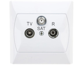 AKCENT Gniazdo antenowe RTV-SAT końcowe białe GPA-AS/00