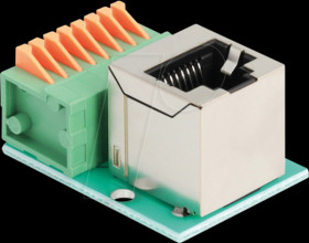 90653 Cat.5e RJ45 socket 90° / terminal block, push-button