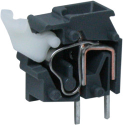 PCB terminal, 1 pole, pitch 5 mm, AWG 28-12, 24 A, cage clamp, dark gray, 255-742