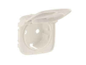 VALENA ALLURE Plakietka kremowa gniazda pojedyncze schuko z klapką 754846 LEGRAND