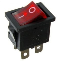 Przełącznik kołyskowy 4 pin, podświetlany 12V, żółty stabilny ON-OFF