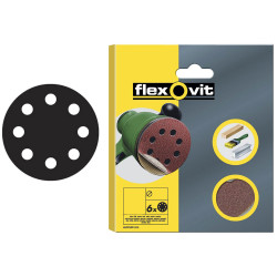 Flexovit 78072764770 Hook &amp; Loop Sanding Disc 150mm Assorted (Pack 6)