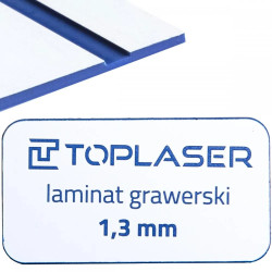 Laminat grawerski 1,3mm biało/niebieski 818 formatka 300x200mm 30x20cm do obróbki laserowej