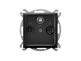 ARIA Gniazdo antenowe RTV-SAT przelotowe czarny metalik GPA-USP/m/33 OSPEL