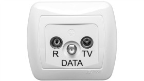 Simon Akord Gniazdo Antenowe R/Tv/Data Białe Aad/11