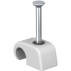 OBO Bettermann 2228858 Cable Clips 14mm &#xD8; Grey 100 pcs With Nail