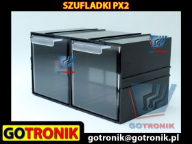 PX2 Szafka z tworzywa sztucznego zawierająca 2 transparentne szufladki