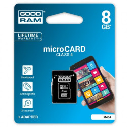 Karta pamięci Goodram M40A microSD 8GB 15MB/s klasa 4 z adapterem