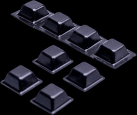 Enclosure feet, square, PUR, black, 4STÜCK F ZU DELTA-BOX