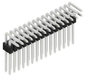 Pin header, 30 pole, pitch 1.27 mm, angled, black, SLVW4KA06030Z