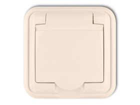 LIZA Gniazdo hermetyczne z uziemieniem (klapka beżowa) beżowy 1GPH-1z KARLIK