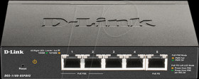 DGS-1100-05PDV2 Switch, 5-port, Gigabit Ethernet, PoE powered