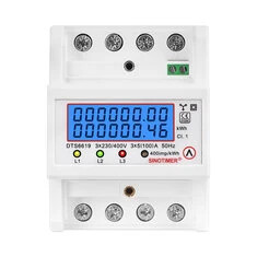 Cyfrowy watomierz 100A 380V AC Trójfazowy licznik energii Tymczasowy kWh może być zresetowany Napięcie mocy Prąd