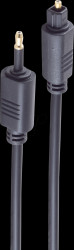 BS69014-1.0 TOSLINK fibre-optic cable, 4 mm to 3.5-mm opti connector, 1.0 m
