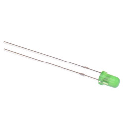 Green 3mm Diffused Round LED 60° 1000mcd