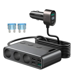 Ładowarka samochodowa 9w1 154W JOYROOM 5xUSB+USB-C, 3xGn. Zapalniczki