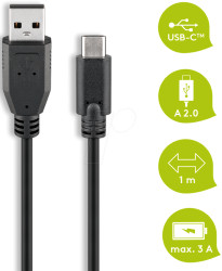 55466 Goobay cable USB 2.0 C male &gt; A male 1.0 m