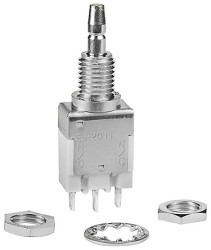 Nasadka przełącznika Chwilowy SPDT średnica wycięcia 6.35mm, montaż panelowy NKK Switches