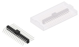 Pin header, 30 pole, pitch 2.54 mm, straight, black, 10052759