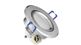 Oprawa Sufitowa Sun Olal Srebrny Piaskowany Alu Goldlux + Led Gu10 3.5W