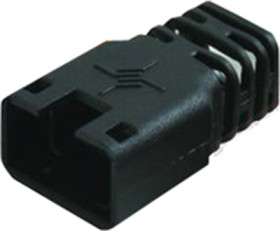 Cable grommet, cable Ø 6 mm, without detent lever protection, L 22.35 mm, plastic, black, 100001166