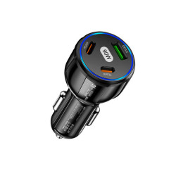 Ładowarka USB Samoch. Ecobox 90W USB + 2x USB-C, Czarna