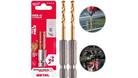 Wiertła Do Metalu Hss-G Tin Walcowane 3Mm Zestaw 2Szt Red Hex Shockwave...