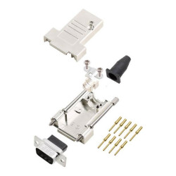 Encitech 6355-0069-01 D-Sub Pin Strip set 45&#xB0; 9 Pins Crimp 1pc