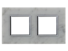 DANTE Ramka 2 podwójna biały chrom 4504482 KOS