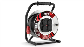 Przedł.Bębnowy Kerg 3G2.5 30M Czarny H05rrf Pl Guma Epr Stałe Gniazda